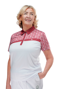 Drakes Pride Ladies Eden Blouse White - Maroon