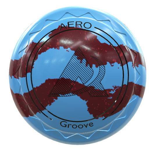 Aero Groove & Quantum Bowls in Sky Blue/Maroon Red Swirl with black paintwork 