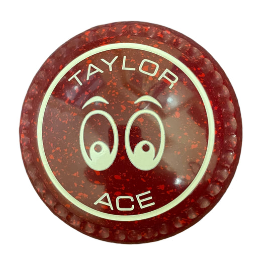 Red bowl with 'Taylor Ace' branding 