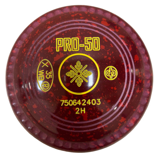 Drakes Pride Pro 50 2H Maroon Red Geometric Emblem Front 