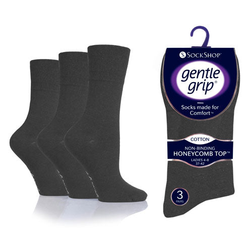 Ladies Gentle Grip Socks - 3 Pack